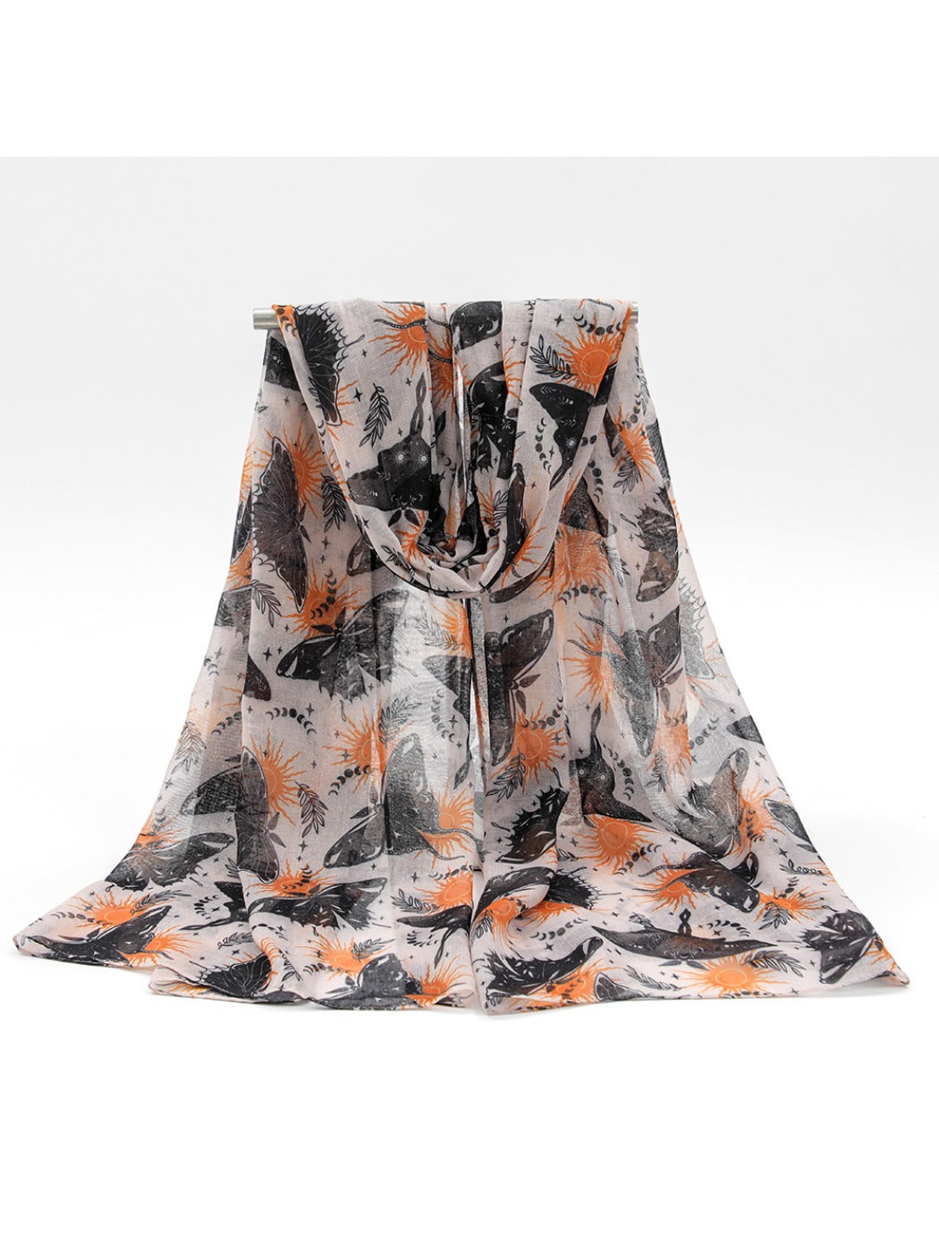 Scarvii - Butterfly Print Tulle Scarf