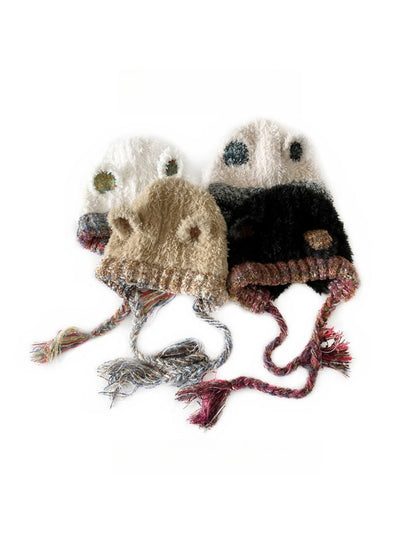 Haila - Cute Knitted Beanie with Braids & Cat-like Ears