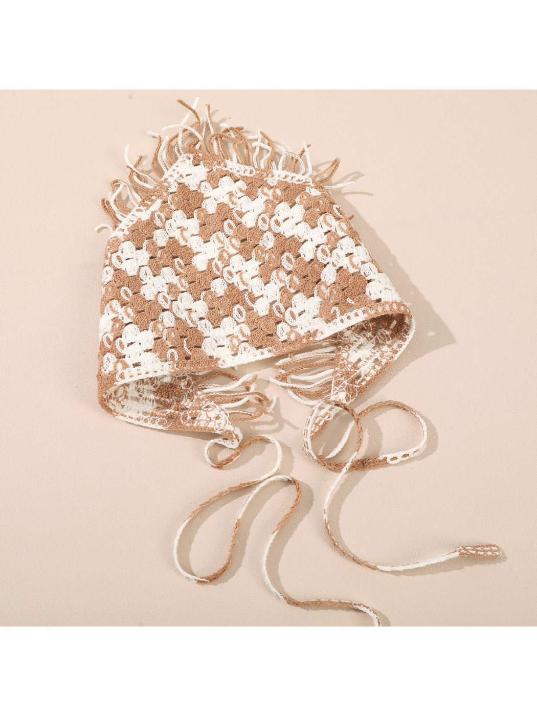 Scarvii Crochet Colorblock Fringe Hair Scarf