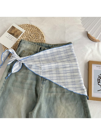 Scarvii - Minimal Check Pattern Triangle Bandana