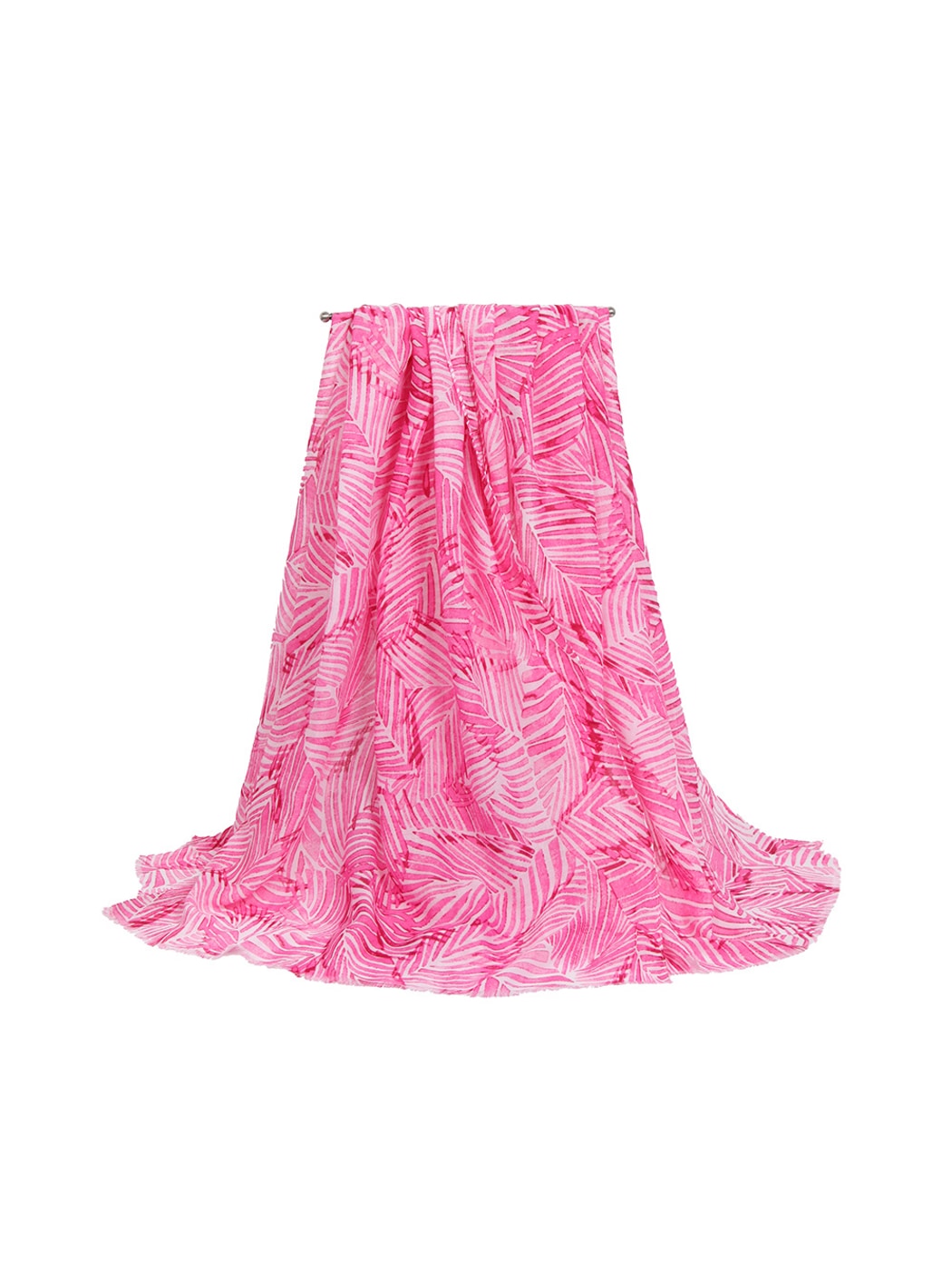 Scarvii - Vacation Style Leaves Printed Fashion Scarf