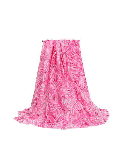 Scarvii - Vacation Style Leaves Printed Fashion Scarf