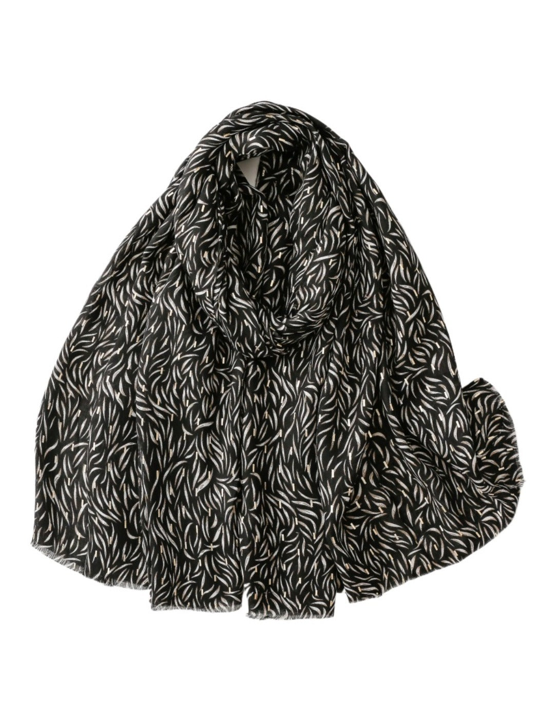 Scarvii - Minimalist Willow Leaf Print Scarf – Elegant & Versatile