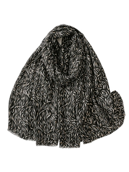 Scarvii - Minimalist Willow Leaf Print Scarf – Elegant & Versatile