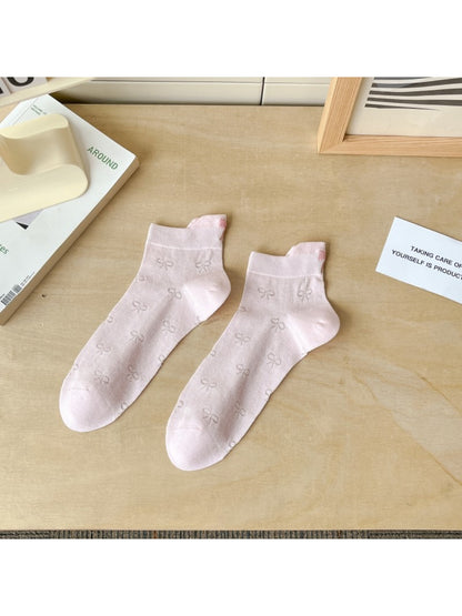 Rufia - Mini Bow Pattern Ribbed Ankle Socks product image 9