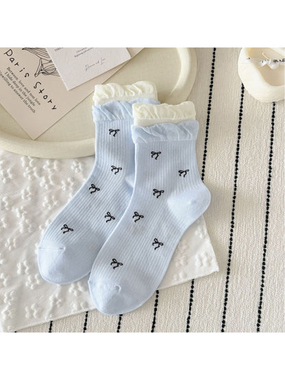 Rufia - Cute Bow Ruffle Crew Socks product image 6
