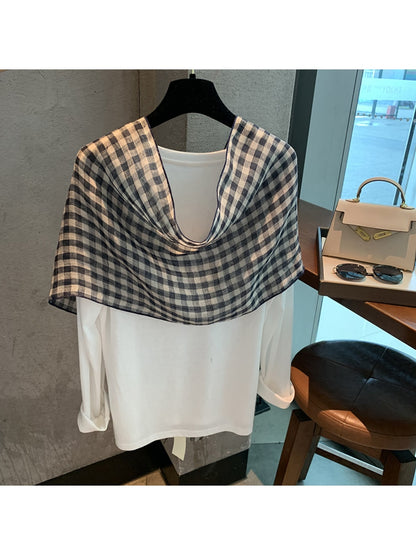 Scarvii - Muted Checkered Pattern Fashion Scarf
