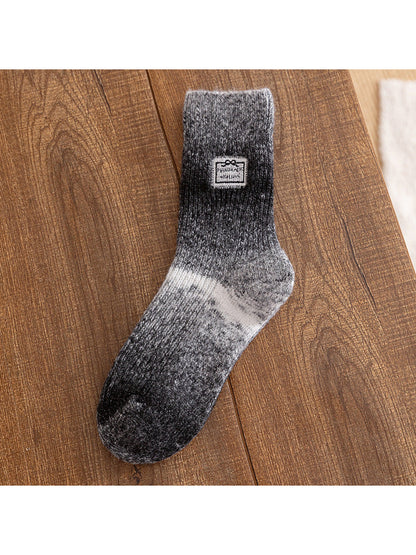 Rufia - Gradient Colorblock Ribbed Crew Socks
