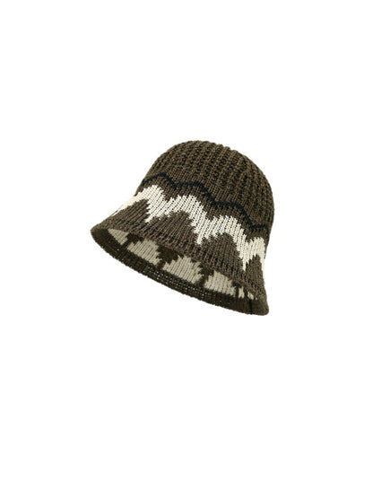 Haila - Wave Pattern Knit Bucket Hat