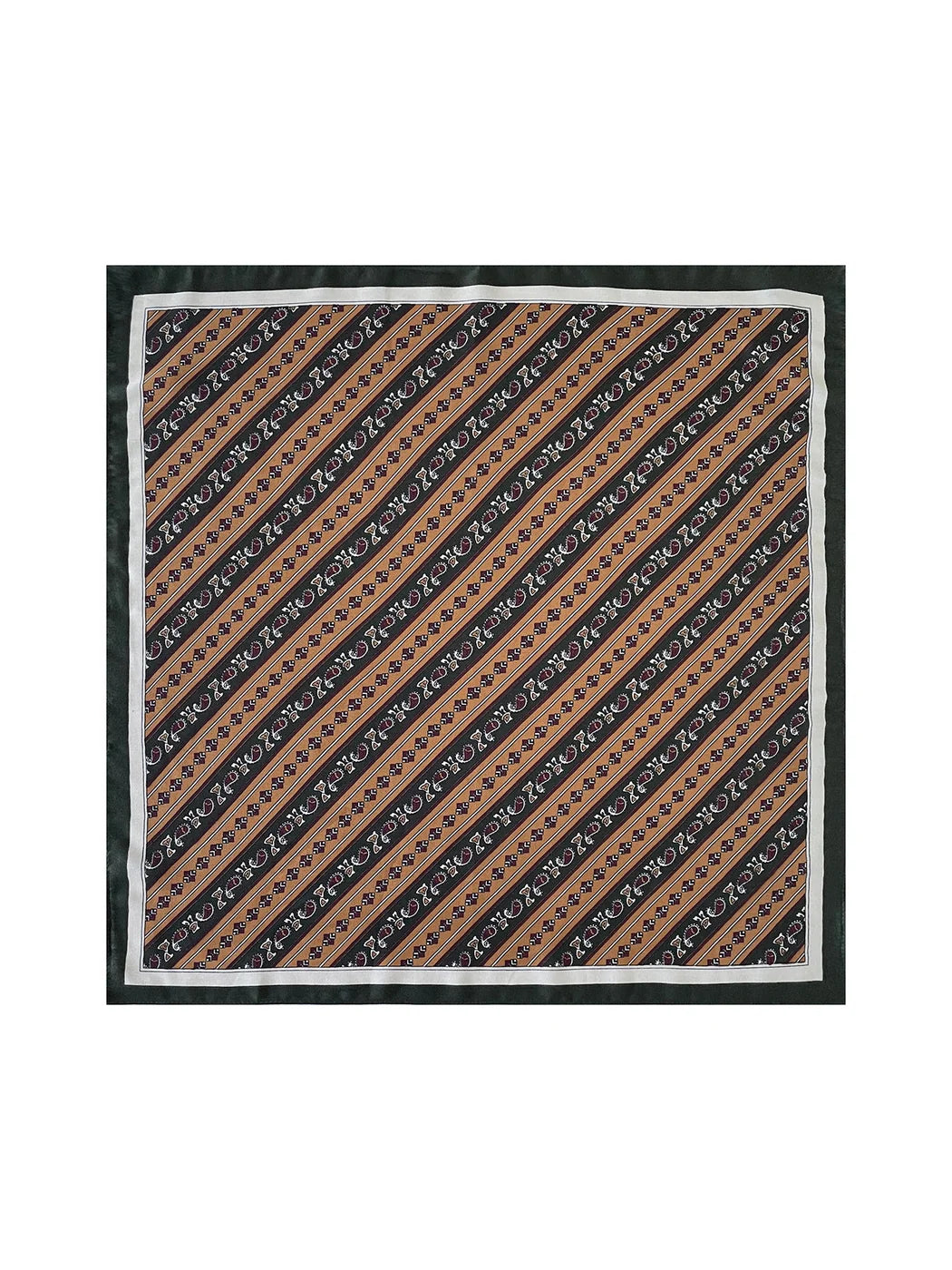 Scarvii - Paisley Geometric Stripe Square Scarf