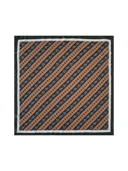 Scarvii - Paisley Geometric Stripe Square Scarf