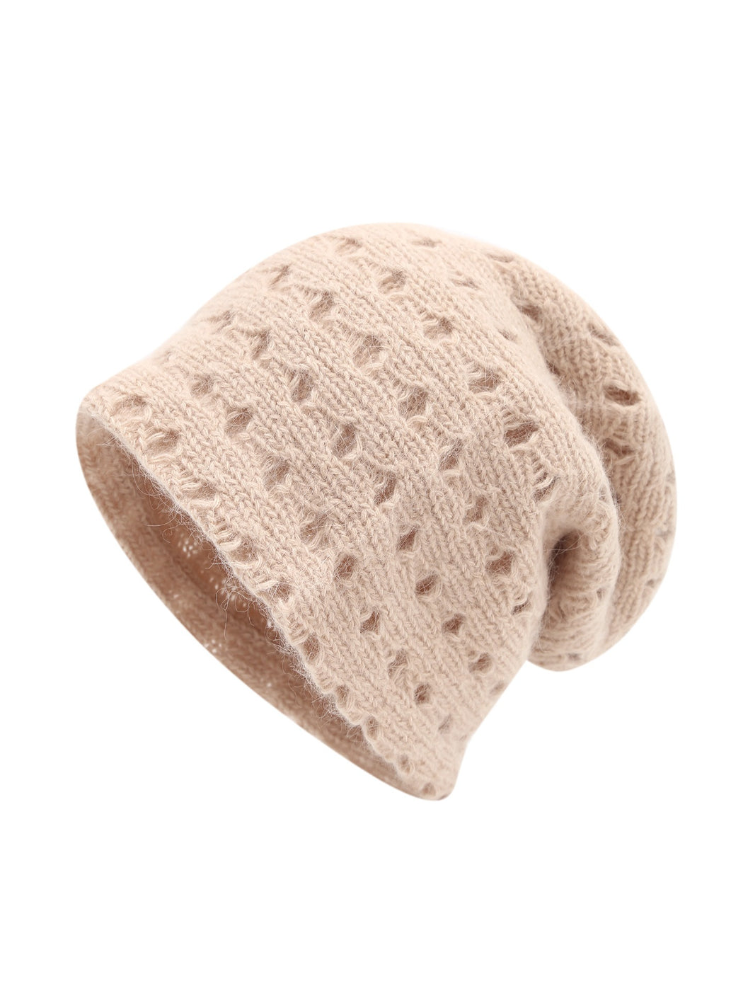 Haila Cozy Textured Slouch Beanie with knit texture
