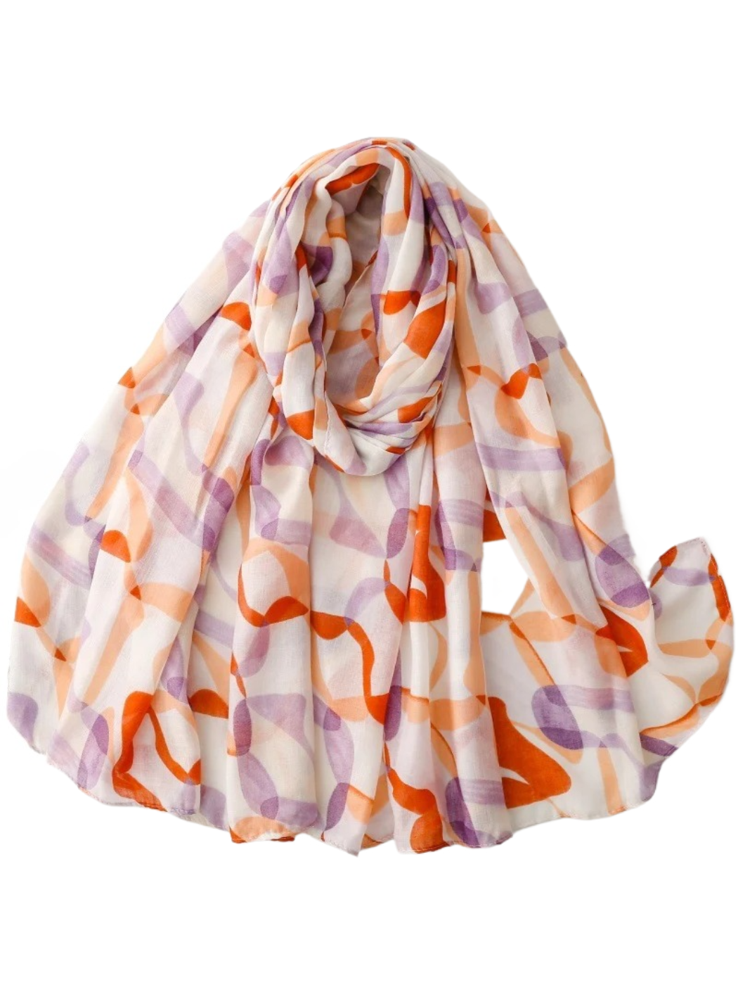 Scarvii - Abstract Neutral Print Lightweight Scarf