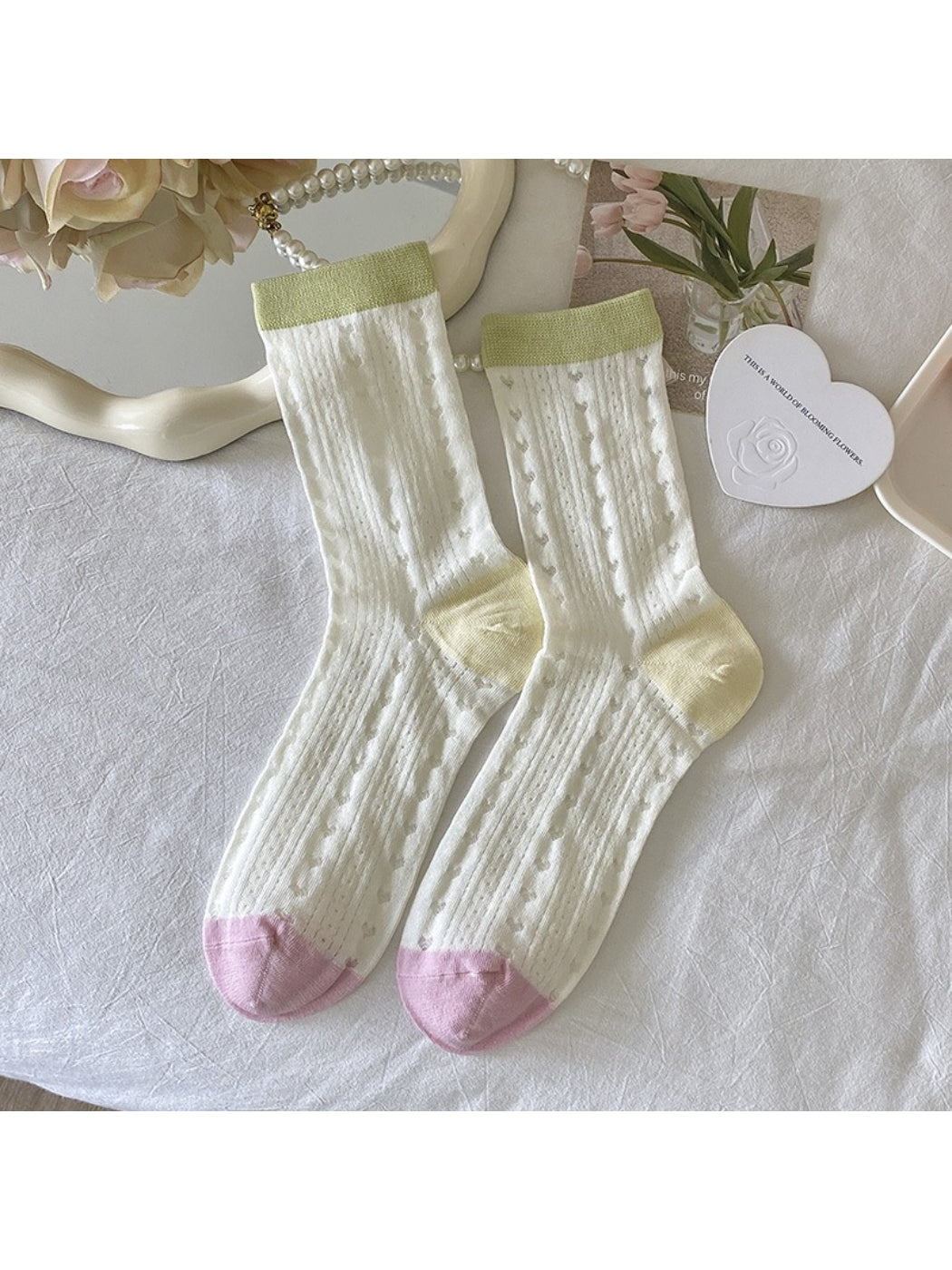 Rufia - Pastel Candy Dot and Stripe Crew Socks