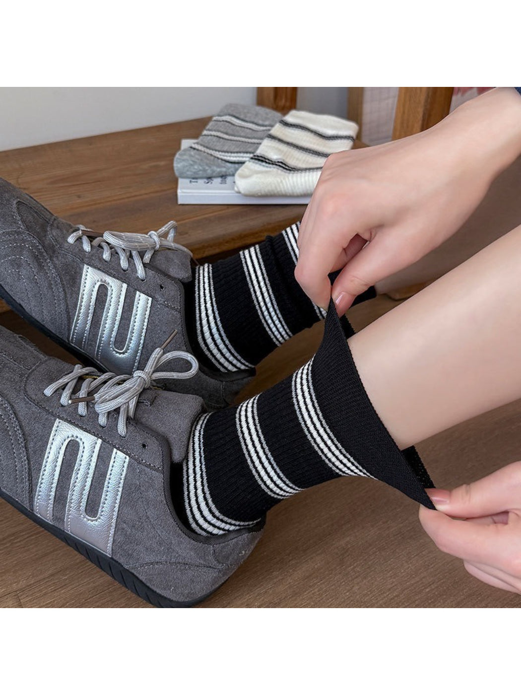 Rufia - Classic Stripe Ribbed Crew Socks product image 3
