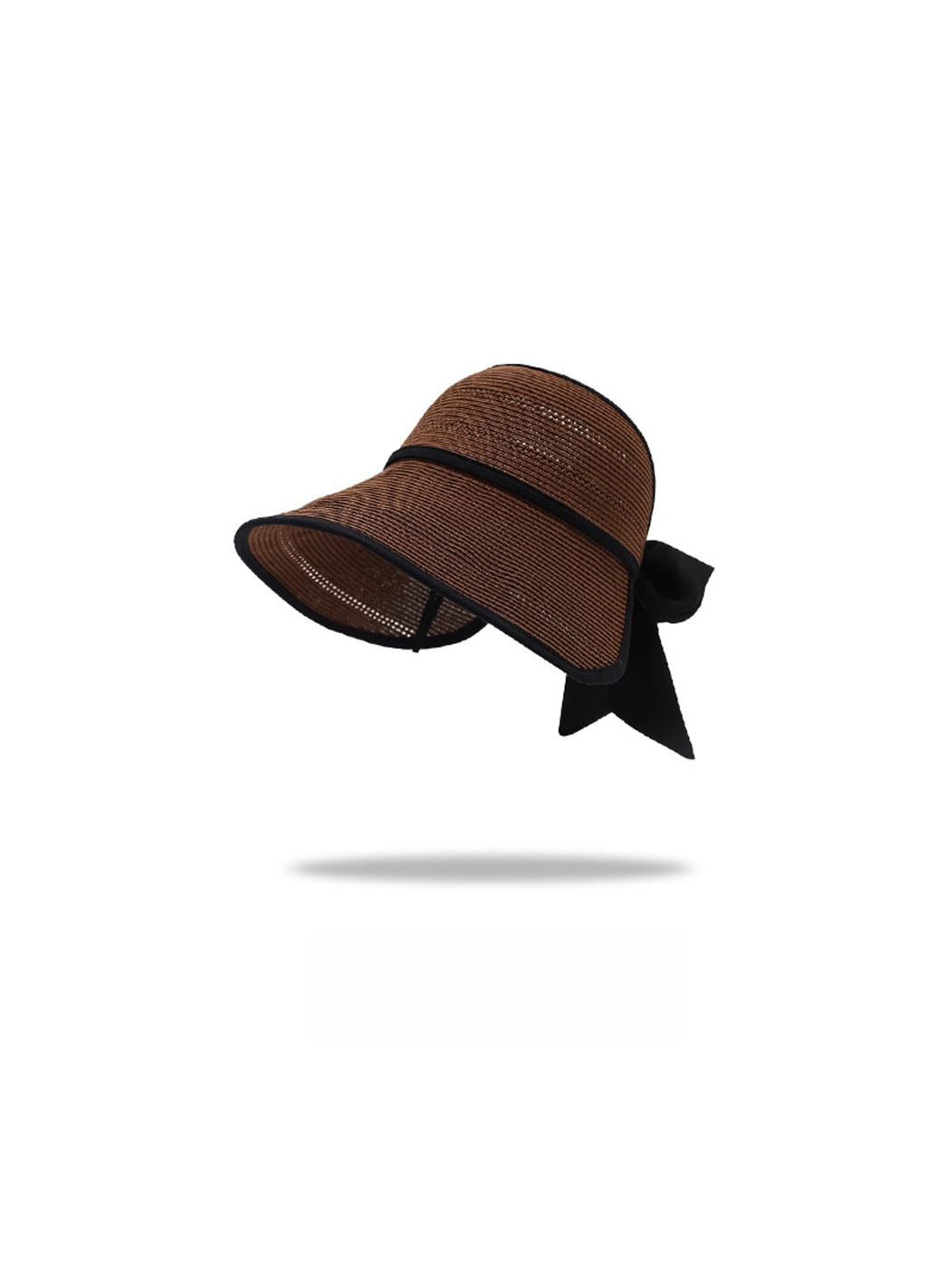 Haila - Open Top Bow Accent Wide Brim Visor Cap