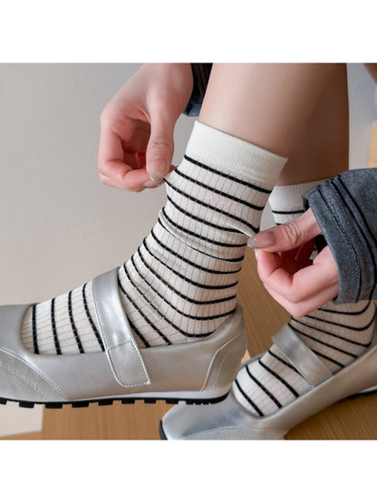 Rufia - Women's Sporty Striped Crew Socks