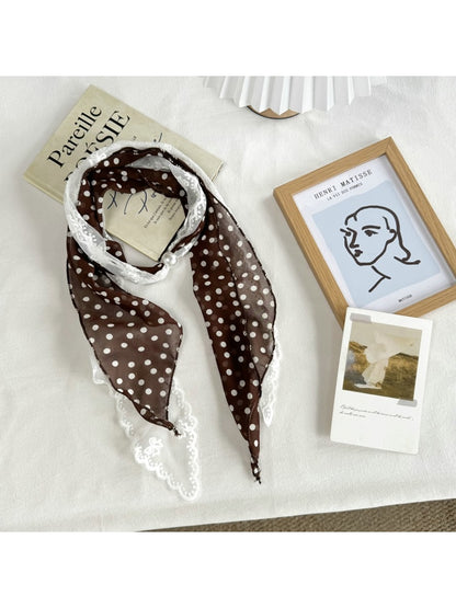 Scarvii - Fresh Polka Dot Lace Double Layer Scarf