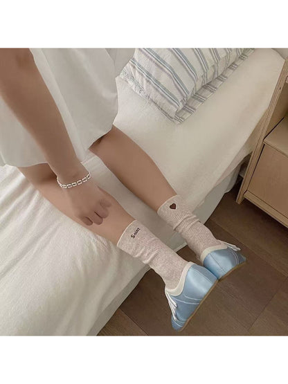 Rufia - Soft Rib Heart Detail Crew Socks