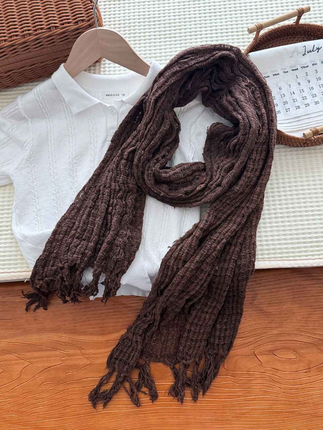 Scarvii - Fringed Crinkled Texture Scarf