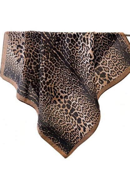 Scarvii - Dark Leopard Print Square Scarf