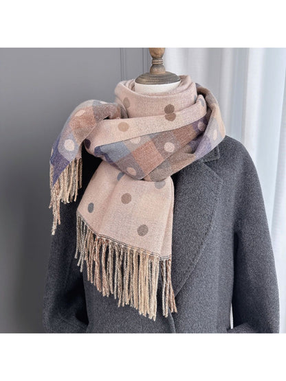 Scarvii - Reversible Soft Check Polka Scarf