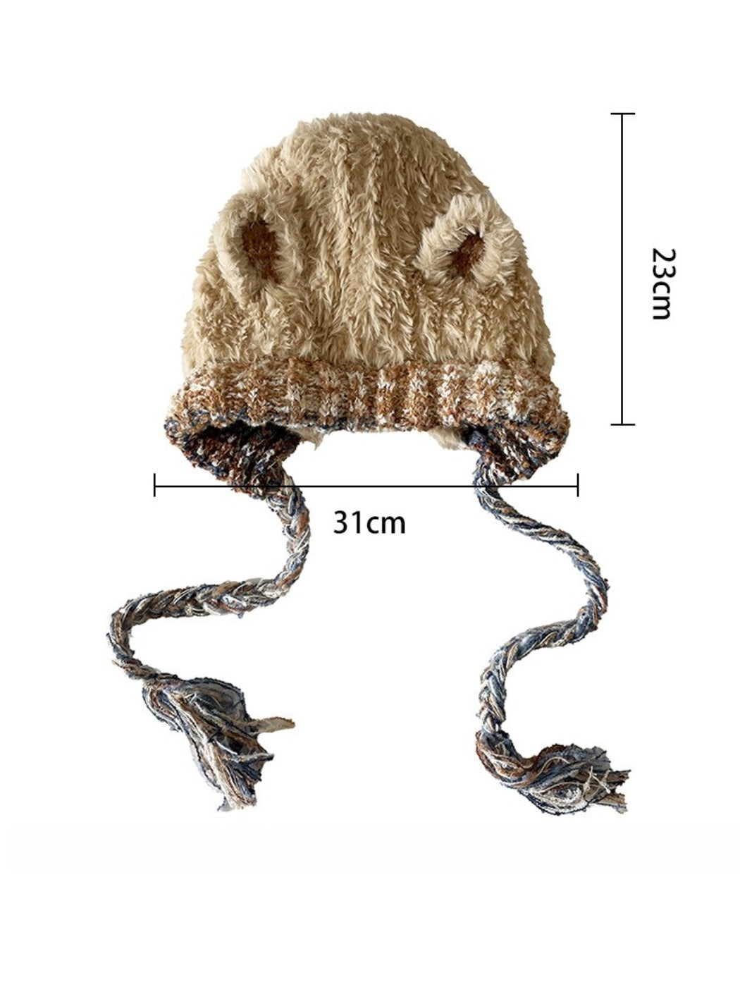 Haila - Cute Knitted Beanie with Braids & Cat-like Ears