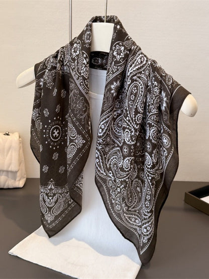 Scarvii - Paisley Print Square Scarf - Vintage & Boho