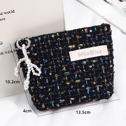 Cosbai - Soft Tweed Mini Cosmetic Bag Pouch detail view 12