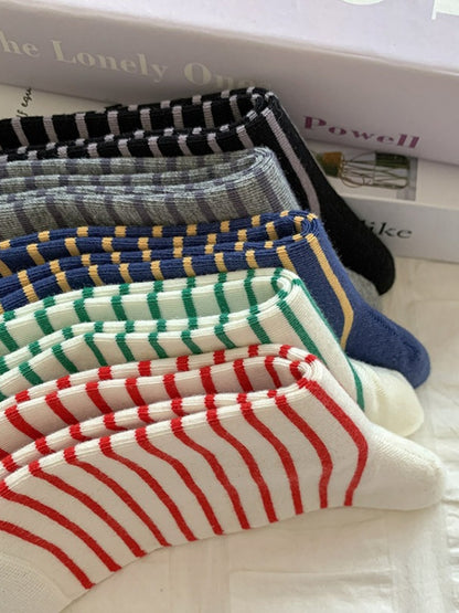 Rufia - Bold Stripe Color-Block Crew Socks