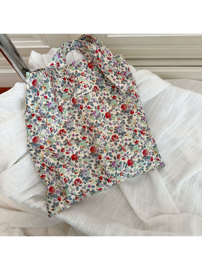 Cosbai - Floral Print Everyday Tote Bag
