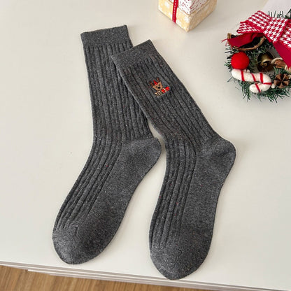 Rufia - Christmas Embroidered Fall & Winter Socks