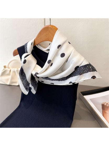 Scarvii Polka Dot Border Print Square Scarf