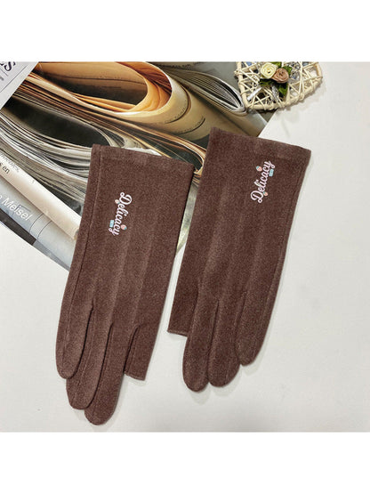 Gloving - Strawberry Accent Lettering Fingerless Gloves
