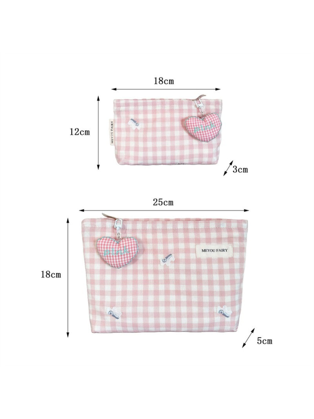 Cosbai makeup pouch folded flat to show flexible fabric and stitching