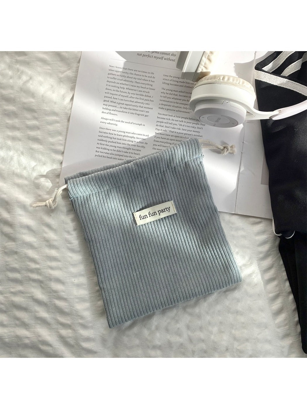 Cosbai - Corduroy Drawstring Pouch