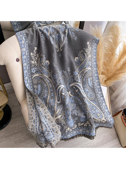 Scarvii – Paisley Print Fringe Scarf & Wrap