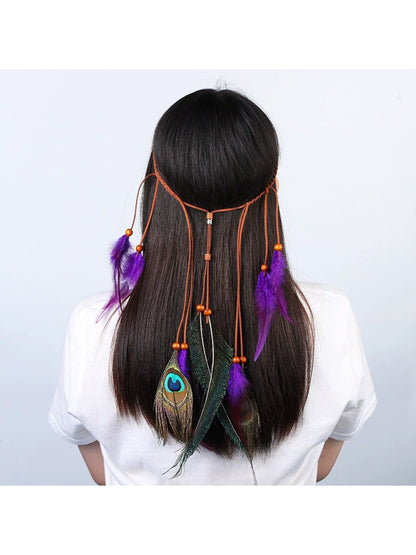 Hairish - Boho Accent Feather String Hair Headpiece