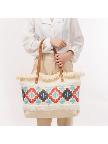 Cosbai - Boho Fringe Tote Bag