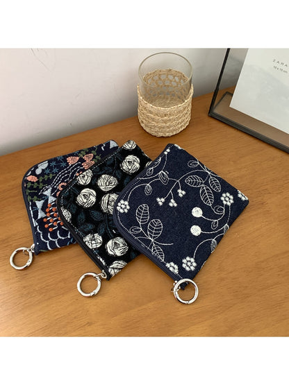 Cosbai Small Coin Purse with Floral Prints for coin and card carry