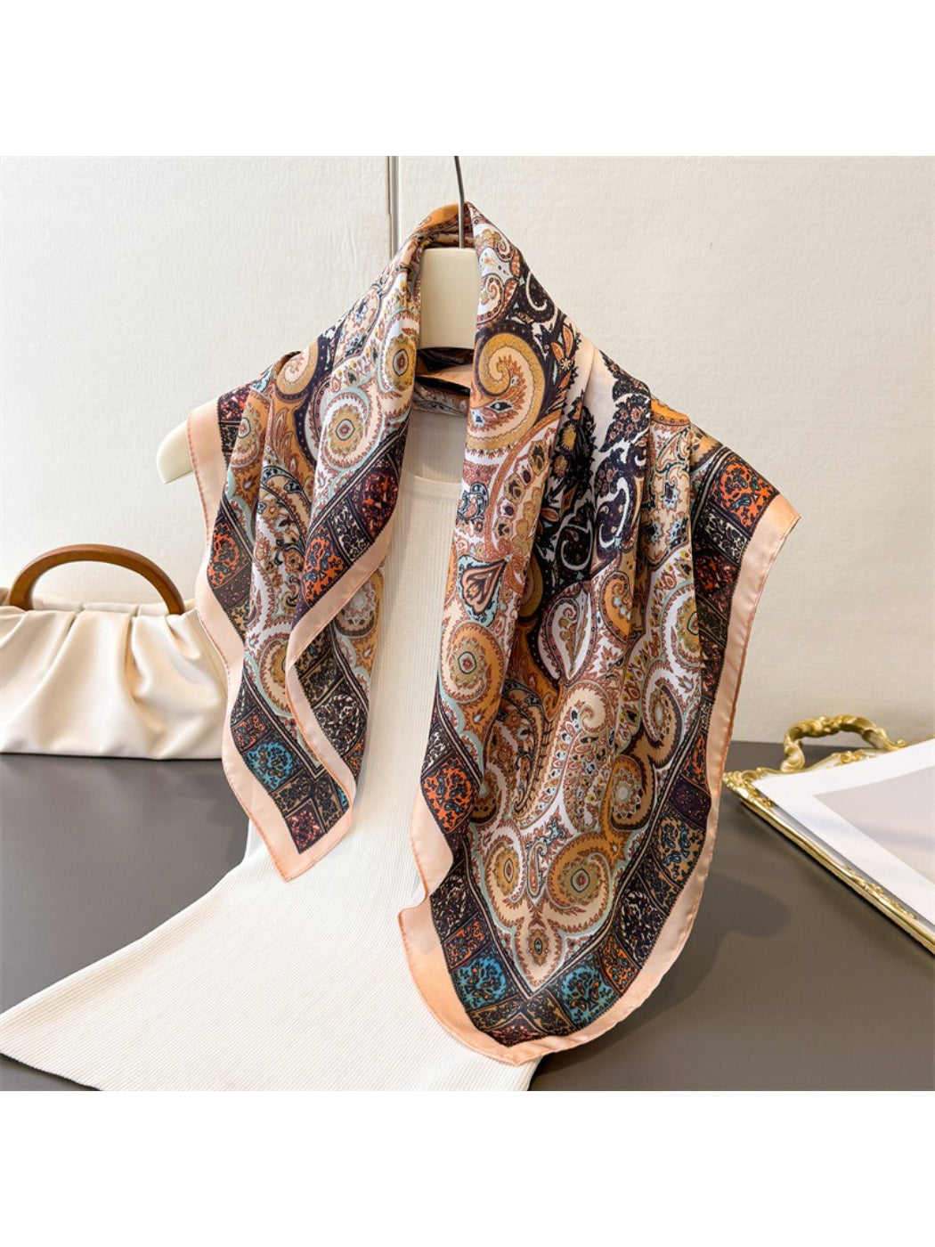 Scarvii Boho Paisley Print Square Scarf