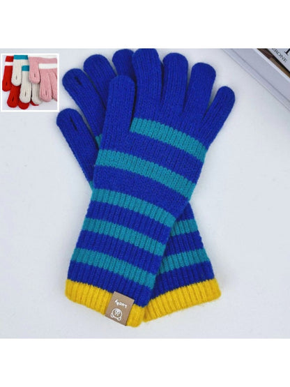 Gloving – Striped Long Knit Gloves