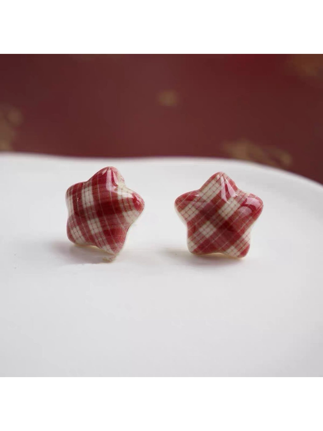 Earwish - Classic Plaid Star Earrings