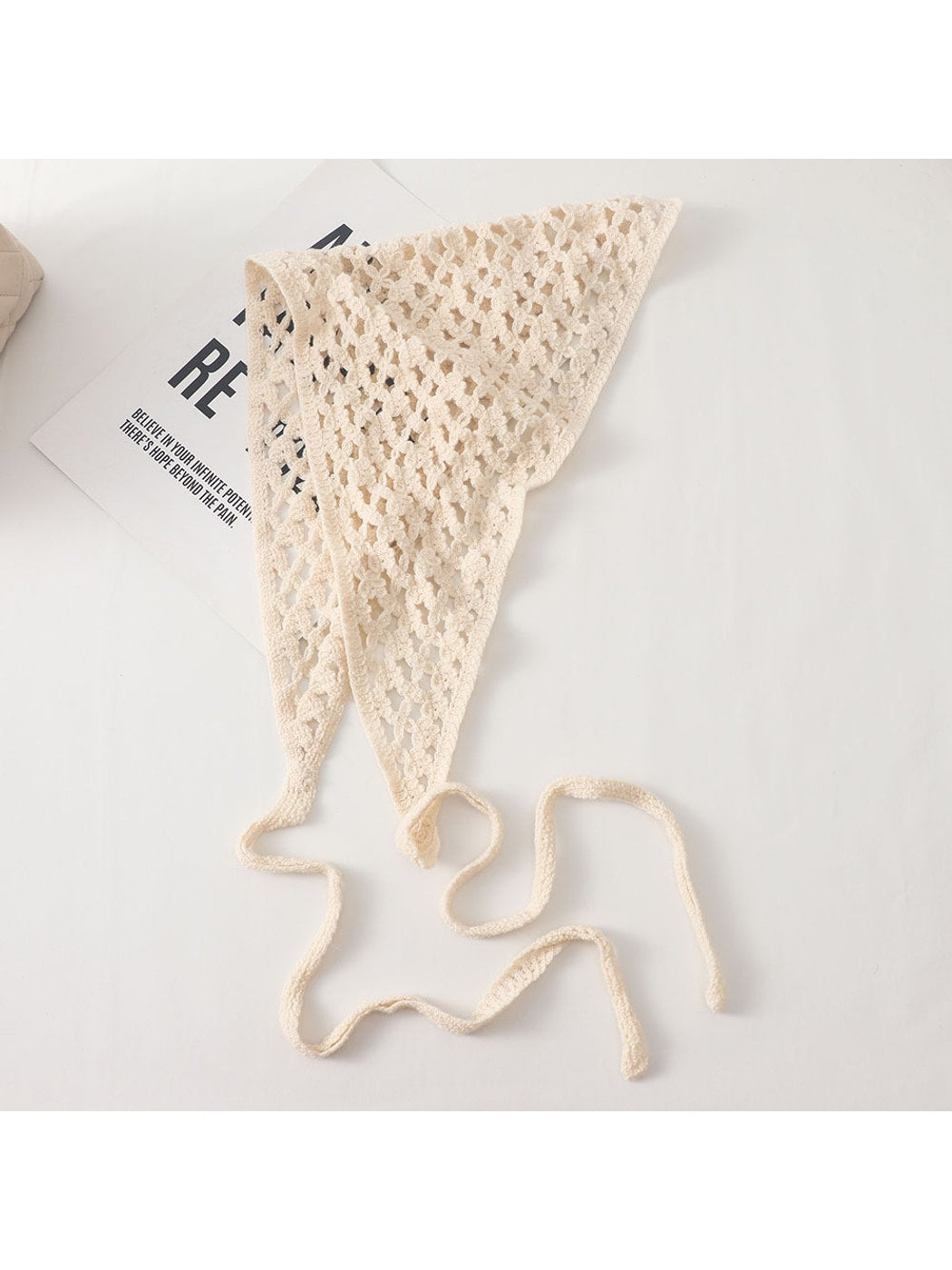 Scarvii - Cutout Lattice Tie Layering Triangle Headband