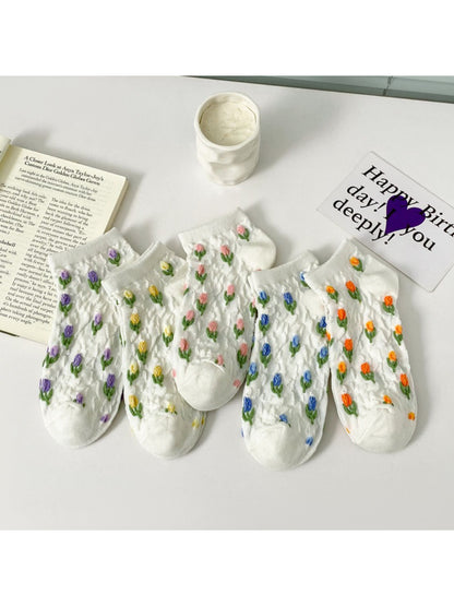 Rufia - Floral Blue Mid-Calf Socks product image 1