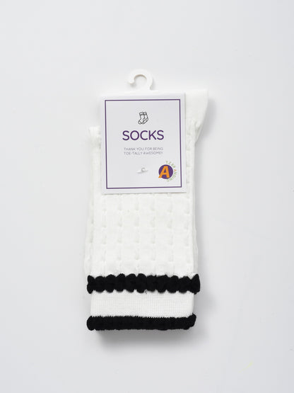 Rufia - Ruffle Trim Textured Knit Socks