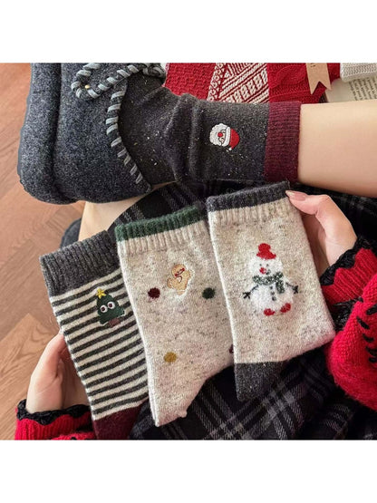 Rufia - Striped and Dot Detail Casual Crew Socks