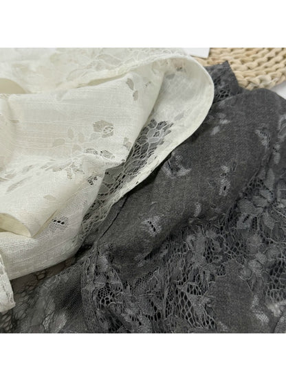 Scarvii - Sweet Floral Openwork Triangle Bandana