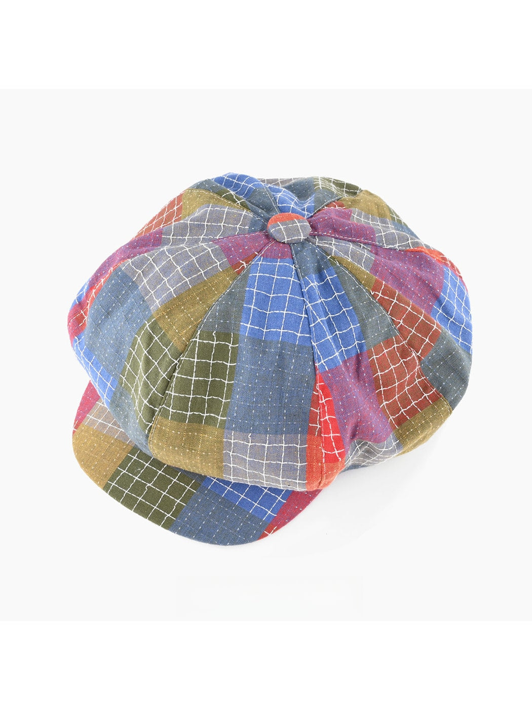 Haila - Retro Patchwork Plaid Newsboy Cap