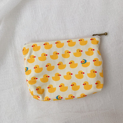 Cosbai canvas printed coin purse with bright multicolor abstract canvas design